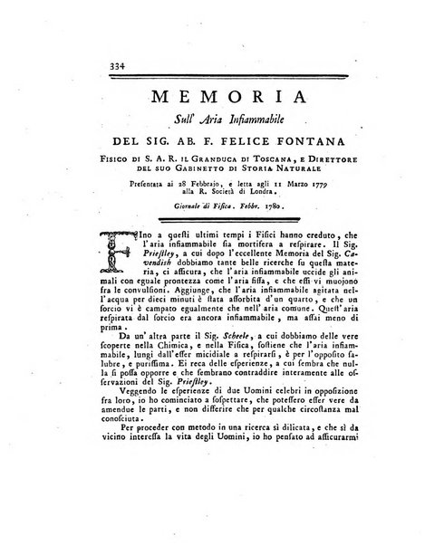 Opuscoli scelti sulle scienze e sulle arti. Tratti dagli Atti delle Accademie, e dalle altre collezioni filosofiche, e letterarie, dalle opere più recenti inglesi, tedesche, francesi, latine, e italiane, e da manoscritti originali, e inediti