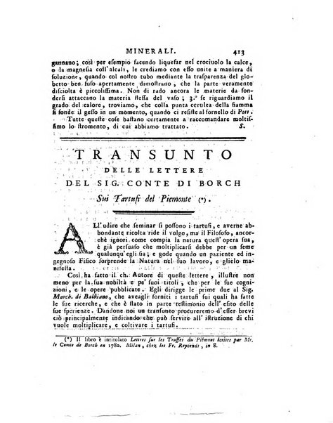 Opuscoli scelti sulle scienze e sulle arti. Tratti dagli Atti delle Accademie, e dalle altre collezioni filosofiche, e letterarie, dalle opere più recenti inglesi, tedesche, francesi, latine, e italiane, e da manoscritti originali, e inediti