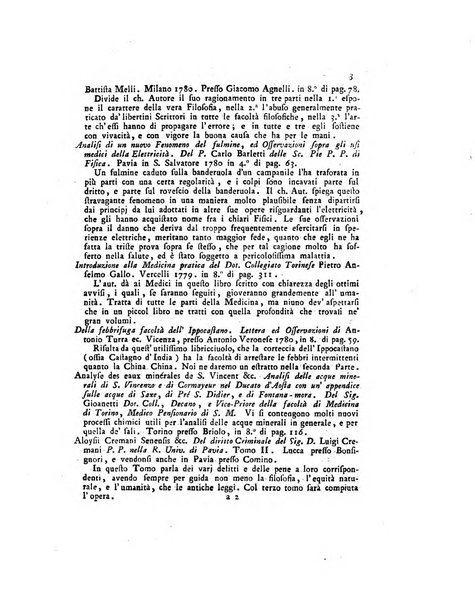 Opuscoli scelti sulle scienze e sulle arti. Tratti dagli Atti delle Accademie, e dalle altre collezioni filosofiche, e letterarie, dalle opere più recenti inglesi, tedesche, francesi, latine, e italiane, e da manoscritti originali, e inediti