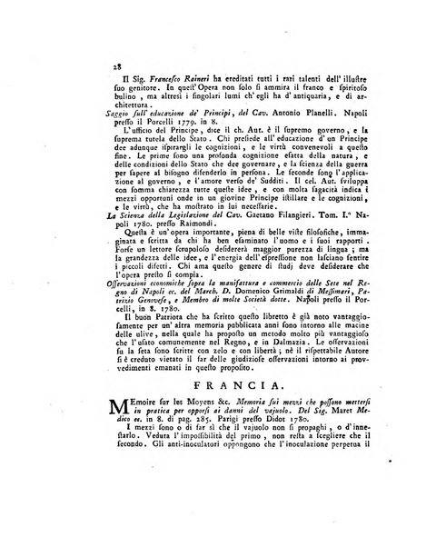 Opuscoli scelti sulle scienze e sulle arti. Tratti dagli Atti delle Accademie, e dalle altre collezioni filosofiche, e letterarie, dalle opere più recenti inglesi, tedesche, francesi, latine, e italiane, e da manoscritti originali, e inediti