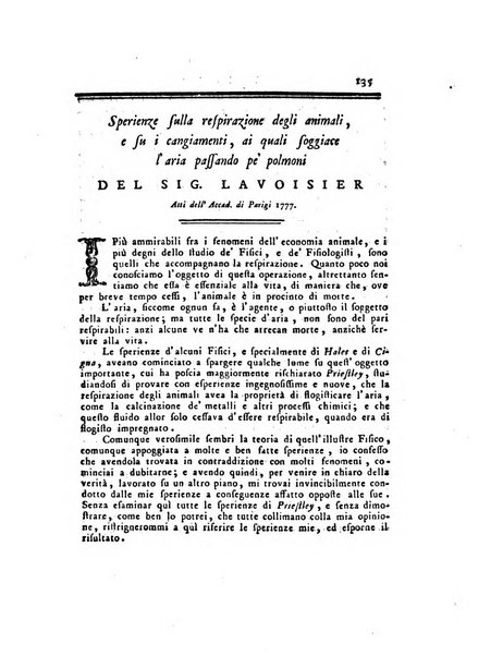 Opuscoli scelti sulle scienze e sulle arti. Tratti dagli Atti delle Accademie, e dalle altre collezioni filosofiche, e letterarie, dalle opere più recenti inglesi, tedesche, francesi, latine, e italiane, e da manoscritti originali, e inediti