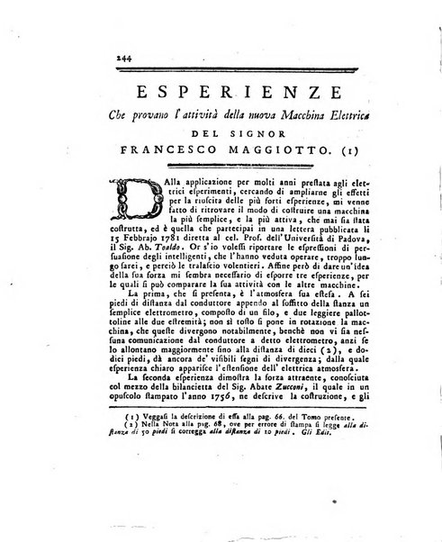 Opuscoli scelti sulle scienze e sulle arti. Tratti dagli Atti delle Accademie, e dalle altre collezioni filosofiche, e letterarie, dalle opere più recenti inglesi, tedesche, francesi, latine, e italiane, e da manoscritti originali, e inediti