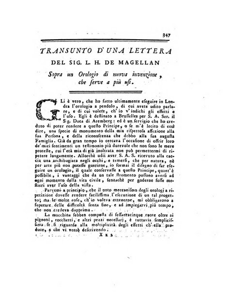 Opuscoli scelti sulle scienze e sulle arti. Tratti dagli Atti delle Accademie, e dalle altre collezioni filosofiche, e letterarie, dalle opere più recenti inglesi, tedesche, francesi, latine, e italiane, e da manoscritti originali, e inediti