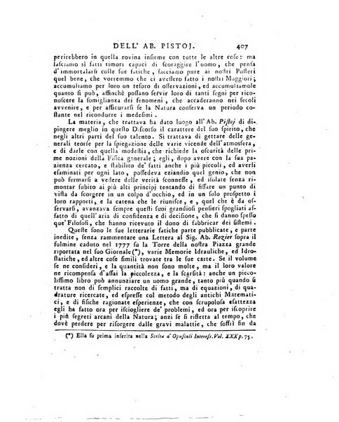 Opuscoli scelti sulle scienze e sulle arti. Tratti dagli Atti delle Accademie, e dalle altre collezioni filosofiche, e letterarie, dalle opere più recenti inglesi, tedesche, francesi, latine, e italiane, e da manoscritti originali, e inediti