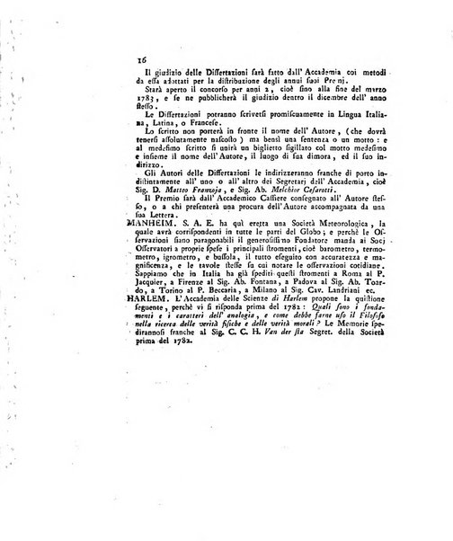 Opuscoli scelti sulle scienze e sulle arti. Tratti dagli Atti delle Accademie, e dalle altre collezioni filosofiche, e letterarie, dalle opere più recenti inglesi, tedesche, francesi, latine, e italiane, e da manoscritti originali, e inediti