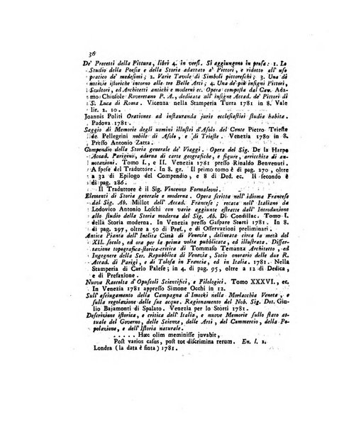 Opuscoli scelti sulle scienze e sulle arti. Tratti dagli Atti delle Accademie, e dalle altre collezioni filosofiche, e letterarie, dalle opere più recenti inglesi, tedesche, francesi, latine, e italiane, e da manoscritti originali, e inediti