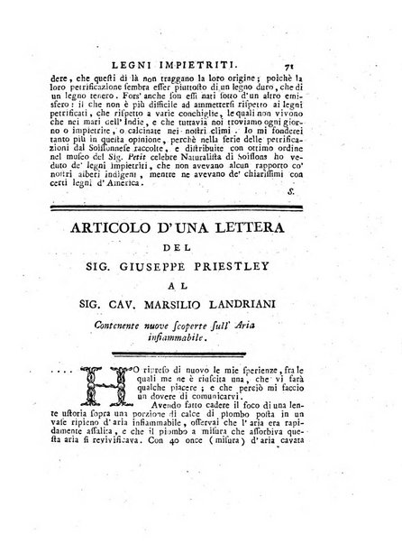 Opuscoli scelti sulle scienze e sulle arti. Tratti dagli Atti delle Accademie, e dalle altre collezioni filosofiche, e letterarie, dalle opere più recenti inglesi, tedesche, francesi, latine, e italiane, e da manoscritti originali, e inediti