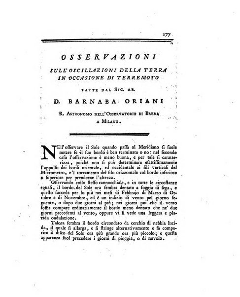 Opuscoli scelti sulle scienze e sulle arti. Tratti dagli Atti delle Accademie, e dalle altre collezioni filosofiche, e letterarie, dalle opere più recenti inglesi, tedesche, francesi, latine, e italiane, e da manoscritti originali, e inediti