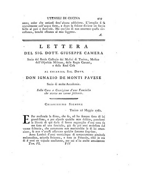 Opuscoli scelti sulle scienze e sulle arti. Tratti dagli Atti delle Accademie, e dalle altre collezioni filosofiche, e letterarie, dalle opere più recenti inglesi, tedesche, francesi, latine, e italiane, e da manoscritti originali, e inediti