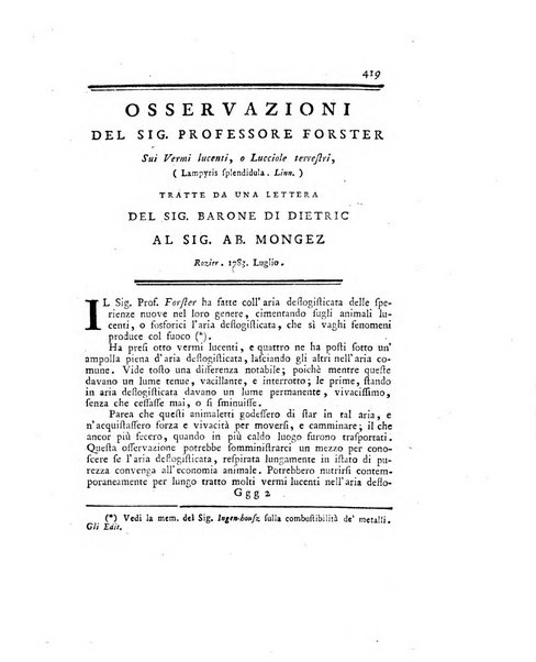 Opuscoli scelti sulle scienze e sulle arti. Tratti dagli Atti delle Accademie, e dalle altre collezioni filosofiche, e letterarie, dalle opere più recenti inglesi, tedesche, francesi, latine, e italiane, e da manoscritti originali, e inediti