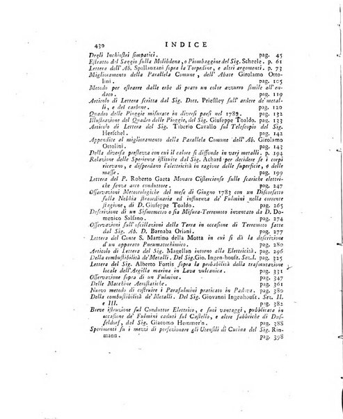 Opuscoli scelti sulle scienze e sulle arti. Tratti dagli Atti delle Accademie, e dalle altre collezioni filosofiche, e letterarie, dalle opere più recenti inglesi, tedesche, francesi, latine, e italiane, e da manoscritti originali, e inediti