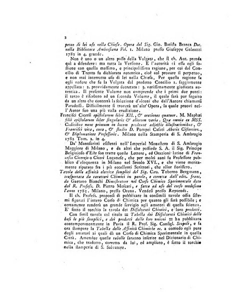 Opuscoli scelti sulle scienze e sulle arti. Tratti dagli Atti delle Accademie, e dalle altre collezioni filosofiche, e letterarie, dalle opere più recenti inglesi, tedesche, francesi, latine, e italiane, e da manoscritti originali, e inediti