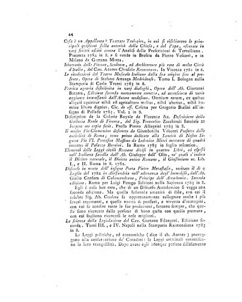 Opuscoli scelti sulle scienze e sulle arti. Tratti dagli Atti delle Accademie, e dalle altre collezioni filosofiche, e letterarie, dalle opere più recenti inglesi, tedesche, francesi, latine, e italiane, e da manoscritti originali, e inediti