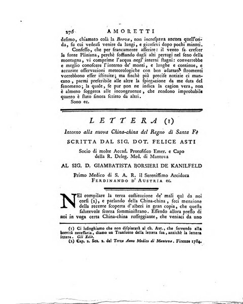 Opuscoli scelti sulle scienze e sulle arti. Tratti dagli Atti delle Accademie, e dalle altre collezioni filosofiche, e letterarie, dalle opere più recenti inglesi, tedesche, francesi, latine, e italiane, e da manoscritti originali, e inediti