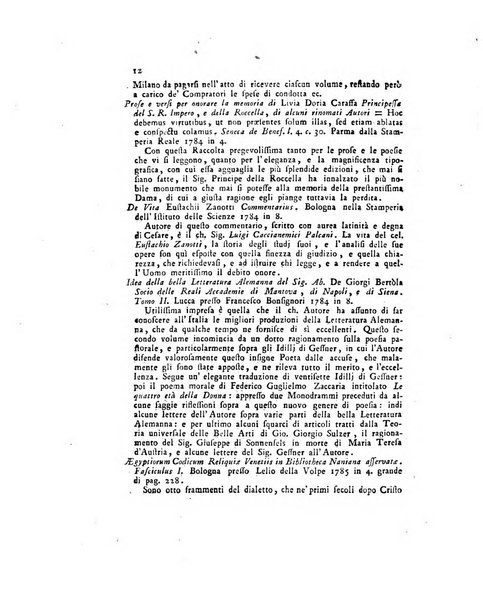 Opuscoli scelti sulle scienze e sulle arti. Tratti dagli Atti delle Accademie, e dalle altre collezioni filosofiche, e letterarie, dalle opere più recenti inglesi, tedesche, francesi, latine, e italiane, e da manoscritti originali, e inediti