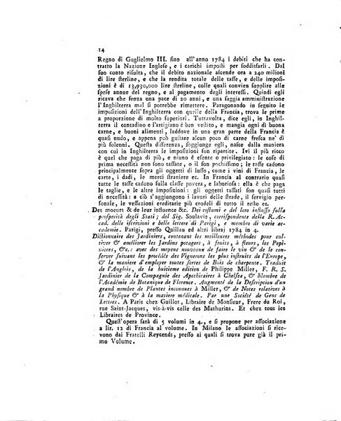 Opuscoli scelti sulle scienze e sulle arti. Tratti dagli Atti delle Accademie, e dalle altre collezioni filosofiche, e letterarie, dalle opere più recenti inglesi, tedesche, francesi, latine, e italiane, e da manoscritti originali, e inediti