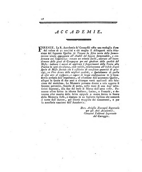 Opuscoli scelti sulle scienze e sulle arti. Tratti dagli Atti delle Accademie, e dalle altre collezioni filosofiche, e letterarie, dalle opere più recenti inglesi, tedesche, francesi, latine, e italiane, e da manoscritti originali, e inediti