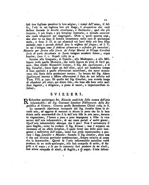 Opuscoli scelti sulle scienze e sulle arti. Tratti dagli Atti delle Accademie, e dalle altre collezioni filosofiche, e letterarie, dalle opere più recenti inglesi, tedesche, francesi, latine, e italiane, e da manoscritti originali, e inediti