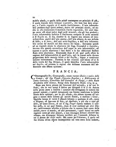 Opuscoli scelti sulle scienze e sulle arti. Tratti dagli Atti delle Accademie, e dalle altre collezioni filosofiche, e letterarie, dalle opere più recenti inglesi, tedesche, francesi, latine, e italiane, e da manoscritti originali, e inediti