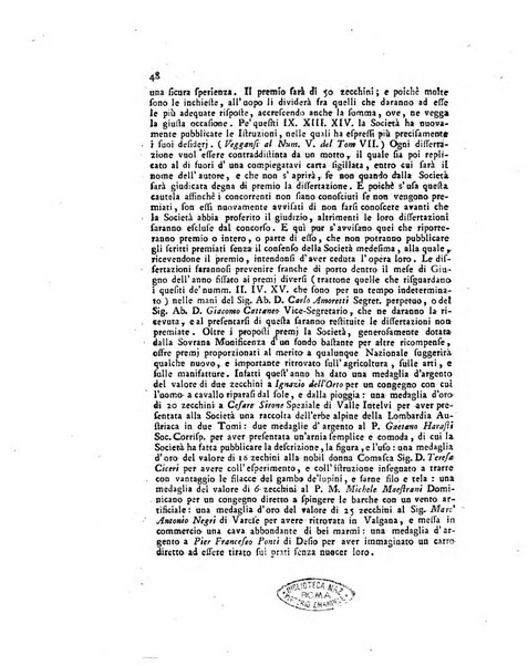 Opuscoli scelti sulle scienze e sulle arti. Tratti dagli Atti delle Accademie, e dalle altre collezioni filosofiche, e letterarie, dalle opere più recenti inglesi, tedesche, francesi, latine, e italiane, e da manoscritti originali, e inediti