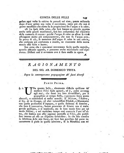 Opuscoli scelti sulle scienze e sulle arti. Tratti dagli Atti delle Accademie, e dalle altre collezioni filosofiche, e letterarie, dalle opere più recenti inglesi, tedesche, francesi, latine, e italiane, e da manoscritti originali, e inediti