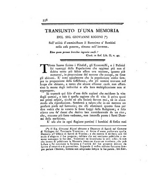 Opuscoli scelti sulle scienze e sulle arti. Tratti dagli Atti delle Accademie, e dalle altre collezioni filosofiche, e letterarie, dalle opere più recenti inglesi, tedesche, francesi, latine, e italiane, e da manoscritti originali, e inediti