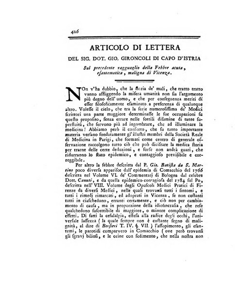 Opuscoli scelti sulle scienze e sulle arti. Tratti dagli Atti delle Accademie, e dalle altre collezioni filosofiche, e letterarie, dalle opere più recenti inglesi, tedesche, francesi, latine, e italiane, e da manoscritti originali, e inediti