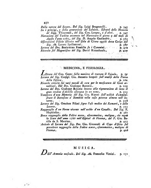 Opuscoli scelti sulle scienze e sulle arti. Tratti dagli Atti delle Accademie, e dalle altre collezioni filosofiche, e letterarie, dalle opere più recenti inglesi, tedesche, francesi, latine, e italiane, e da manoscritti originali, e inediti