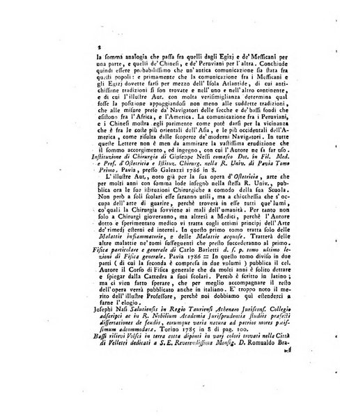 Opuscoli scelti sulle scienze e sulle arti. Tratti dagli Atti delle Accademie, e dalle altre collezioni filosofiche, e letterarie, dalle opere più recenti inglesi, tedesche, francesi, latine, e italiane, e da manoscritti originali, e inediti