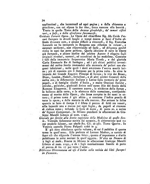 Opuscoli scelti sulle scienze e sulle arti. Tratti dagli Atti delle Accademie, e dalle altre collezioni filosofiche, e letterarie, dalle opere più recenti inglesi, tedesche, francesi, latine, e italiane, e da manoscritti originali, e inediti