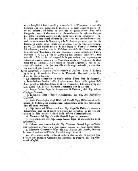 Opuscoli scelti sulle scienze e sulle arti. Tratti dagli Atti delle Accademie, e dalle altre collezioni filosofiche, e letterarie, dalle opere più recenti inglesi, tedesche, francesi, latine, e italiane, e da manoscritti originali, e inediti