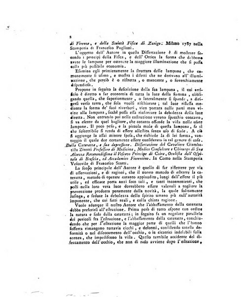 Opuscoli scelti sulle scienze e sulle arti. Tratti dagli Atti delle Accademie, e dalle altre collezioni filosofiche, e letterarie, dalle opere più recenti inglesi, tedesche, francesi, latine, e italiane, e da manoscritti originali, e inediti