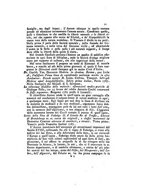 Opuscoli scelti sulle scienze e sulle arti. Tratti dagli Atti delle Accademie, e dalle altre collezioni filosofiche, e letterarie, dalle opere più recenti inglesi, tedesche, francesi, latine, e italiane, e da manoscritti originali, e inediti