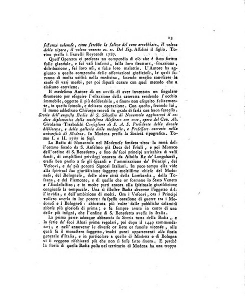 Opuscoli scelti sulle scienze e sulle arti. Tratti dagli Atti delle Accademie, e dalle altre collezioni filosofiche, e letterarie, dalle opere più recenti inglesi, tedesche, francesi, latine, e italiane, e da manoscritti originali, e inediti