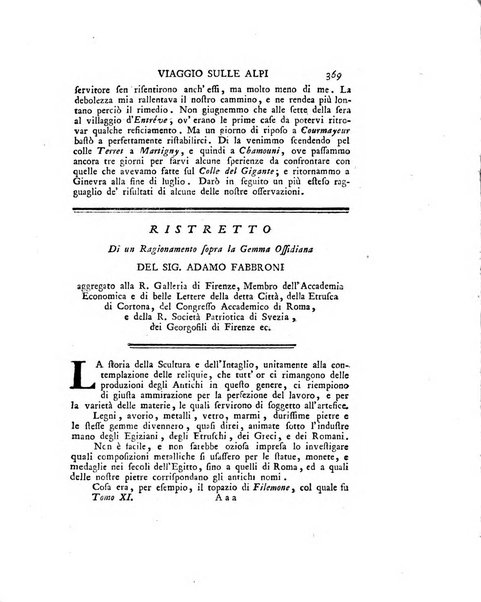 Opuscoli scelti sulle scienze e sulle arti. Tratti dagli Atti delle Accademie, e dalle altre collezioni filosofiche, e letterarie, dalle opere più recenti inglesi, tedesche, francesi, latine, e italiane, e da manoscritti originali, e inediti