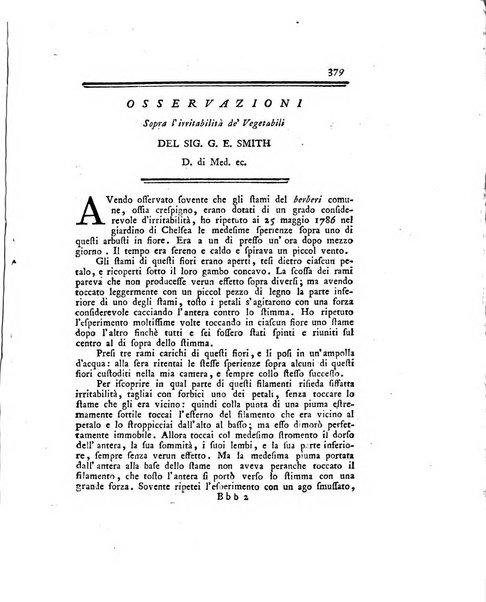 Opuscoli scelti sulle scienze e sulle arti. Tratti dagli Atti delle Accademie, e dalle altre collezioni filosofiche, e letterarie, dalle opere più recenti inglesi, tedesche, francesi, latine, e italiane, e da manoscritti originali, e inediti