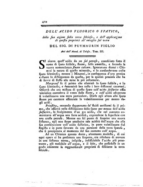 Opuscoli scelti sulle scienze e sulle arti. Tratti dagli Atti delle Accademie, e dalle altre collezioni filosofiche, e letterarie, dalle opere più recenti inglesi, tedesche, francesi, latine, e italiane, e da manoscritti originali, e inediti