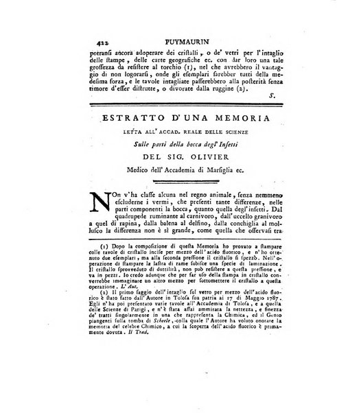 Opuscoli scelti sulle scienze e sulle arti. Tratti dagli Atti delle Accademie, e dalle altre collezioni filosofiche, e letterarie, dalle opere più recenti inglesi, tedesche, francesi, latine, e italiane, e da manoscritti originali, e inediti