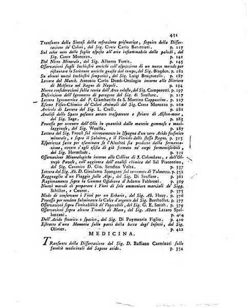 Opuscoli scelti sulle scienze e sulle arti. Tratti dagli Atti delle Accademie, e dalle altre collezioni filosofiche, e letterarie, dalle opere più recenti inglesi, tedesche, francesi, latine, e italiane, e da manoscritti originali, e inediti