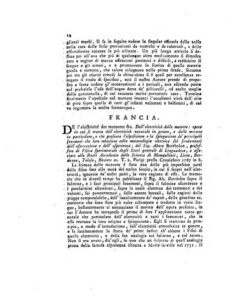 Opuscoli scelti sulle scienze e sulle arti. Tratti dagli Atti delle Accademie, e dalle altre collezioni filosofiche, e letterarie, dalle opere più recenti inglesi, tedesche, francesi, latine, e italiane, e da manoscritti originali, e inediti