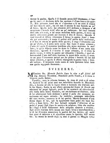 Opuscoli scelti sulle scienze e sulle arti. Tratti dagli Atti delle Accademie, e dalle altre collezioni filosofiche, e letterarie, dalle opere più recenti inglesi, tedesche, francesi, latine, e italiane, e da manoscritti originali, e inediti