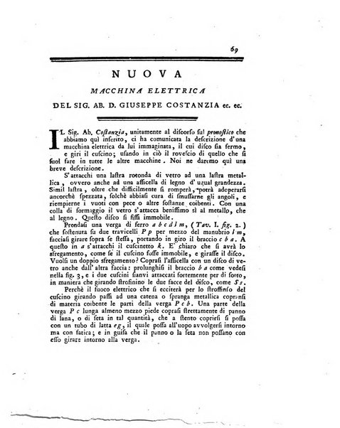 Opuscoli scelti sulle scienze e sulle arti. Tratti dagli Atti delle Accademie, e dalle altre collezioni filosofiche, e letterarie, dalle opere più recenti inglesi, tedesche, francesi, latine, e italiane, e da manoscritti originali, e inediti