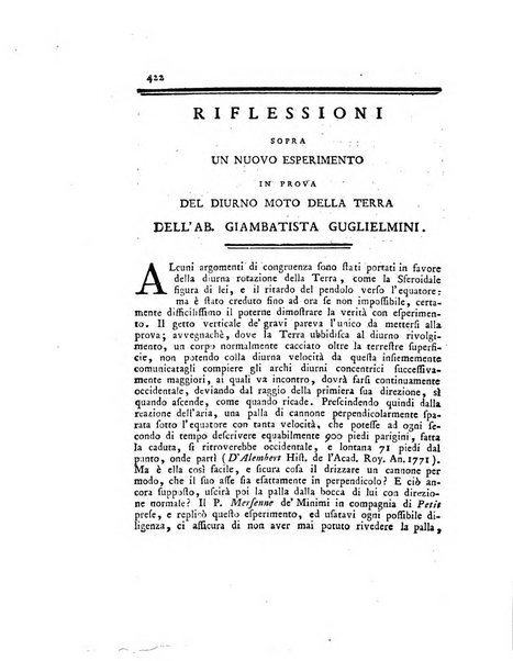 Opuscoli scelti sulle scienze e sulle arti. Tratti dagli Atti delle Accademie, e dalle altre collezioni filosofiche, e letterarie, dalle opere più recenti inglesi, tedesche, francesi, latine, e italiane, e da manoscritti originali, e inediti