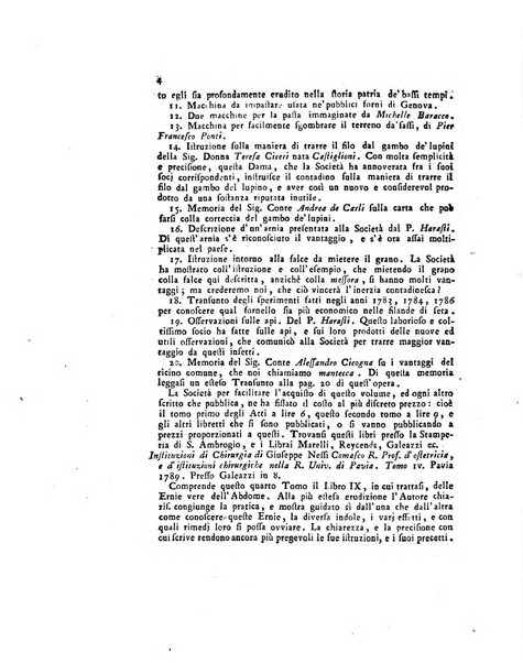 Opuscoli scelti sulle scienze e sulle arti. Tratti dagli Atti delle Accademie, e dalle altre collezioni filosofiche, e letterarie, dalle opere più recenti inglesi, tedesche, francesi, latine, e italiane, e da manoscritti originali, e inediti