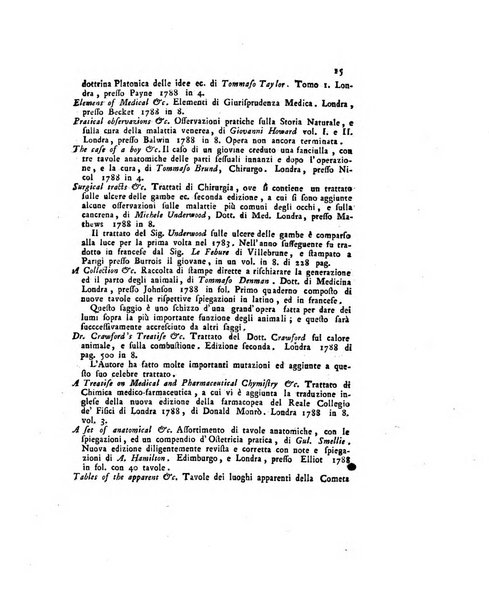 Opuscoli scelti sulle scienze e sulle arti. Tratti dagli Atti delle Accademie, e dalle altre collezioni filosofiche, e letterarie, dalle opere più recenti inglesi, tedesche, francesi, latine, e italiane, e da manoscritti originali, e inediti