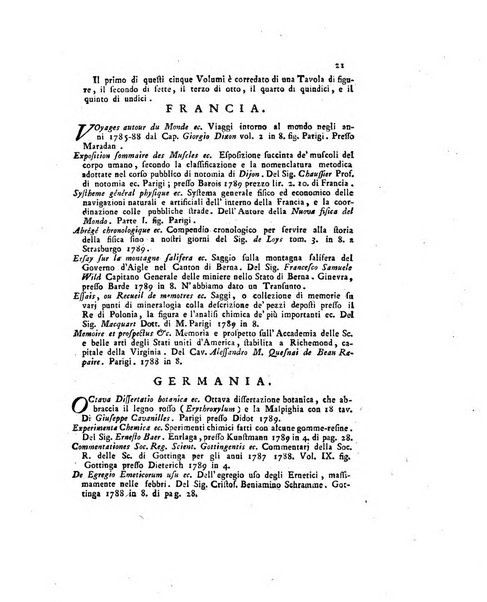 Opuscoli scelti sulle scienze e sulle arti. Tratti dagli Atti delle Accademie, e dalle altre collezioni filosofiche, e letterarie, dalle opere più recenti inglesi, tedesche, francesi, latine, e italiane, e da manoscritti originali, e inediti