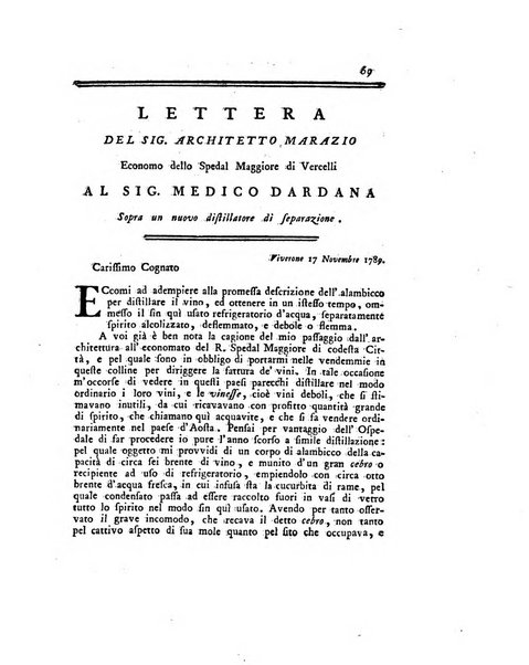 Opuscoli scelti sulle scienze e sulle arti. Tratti dagli Atti delle Accademie, e dalle altre collezioni filosofiche, e letterarie, dalle opere più recenti inglesi, tedesche, francesi, latine, e italiane, e da manoscritti originali, e inediti