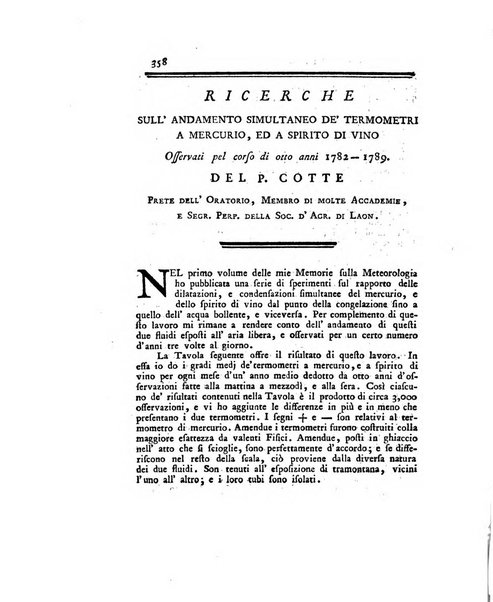 Opuscoli scelti sulle scienze e sulle arti. Tratti dagli Atti delle Accademie, e dalle altre collezioni filosofiche, e letterarie, dalle opere più recenti inglesi, tedesche, francesi, latine, e italiane, e da manoscritti originali, e inediti