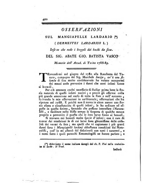 Opuscoli scelti sulle scienze e sulle arti. Tratti dagli Atti delle Accademie, e dalle altre collezioni filosofiche, e letterarie, dalle opere più recenti inglesi, tedesche, francesi, latine, e italiane, e da manoscritti originali, e inediti