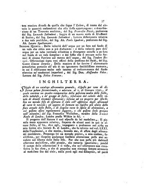 Opuscoli scelti sulle scienze e sulle arti. Tratti dagli Atti delle Accademie, e dalle altre collezioni filosofiche, e letterarie, dalle opere più recenti inglesi, tedesche, francesi, latine, e italiane, e da manoscritti originali, e inediti